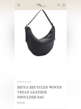 BECCA Black Woven Crescent Shoulder Bag